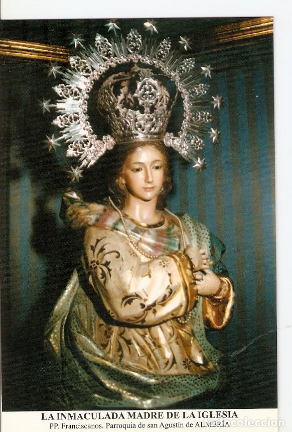 Postales: Postal 026662 : La Inmaculada Madre de la Iglesia, PP. Franciscanos. Parroquia de San Agustin de Alm