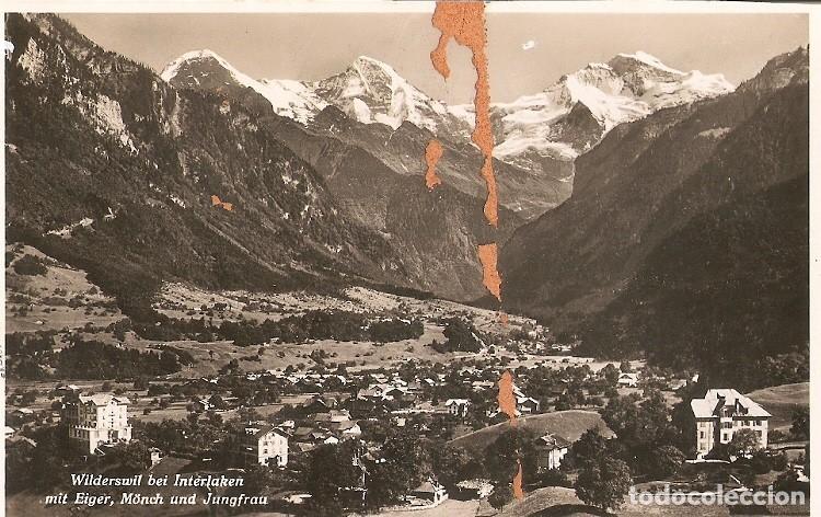 Postais: Postal 027029 : Wilderswil bei Interlaken mit Eiger, M&ouml;nch und Jungfrau - Varios