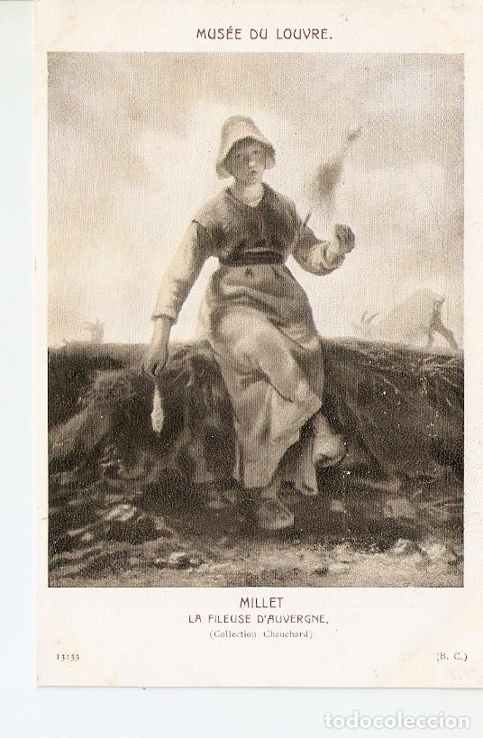 Postcards: Postal 027308 : Millet, La Fileuse dAuvergne. Musee de Louvre - Varios