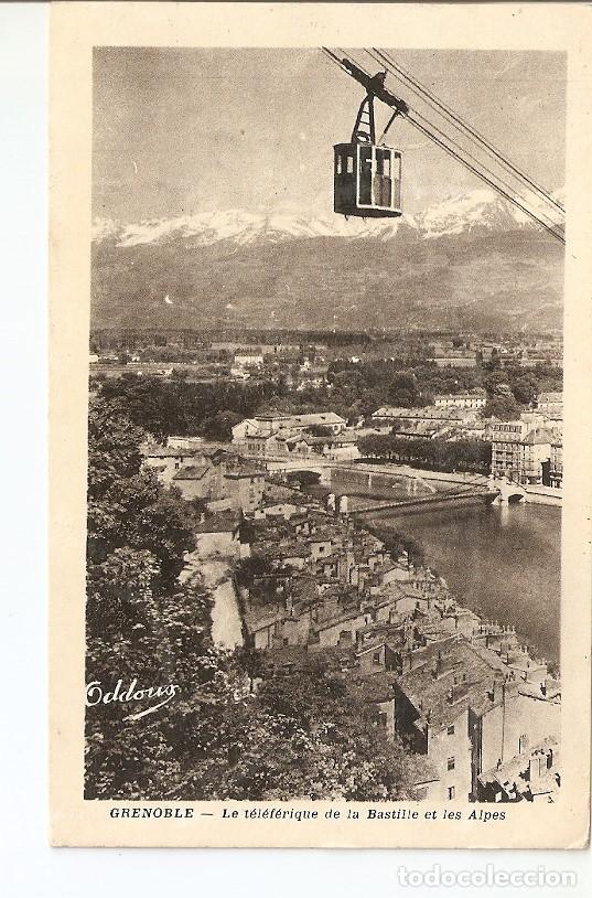 Postcards: Postal 027292 : Grenoble. Le teleferique de la Bastille et les Alpes - Varios