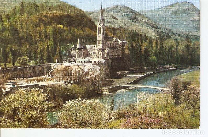 Postkarten: Postal 027439 : Lourdes, La Basilique, Le Gave et les nouveaux Ponts - Varios