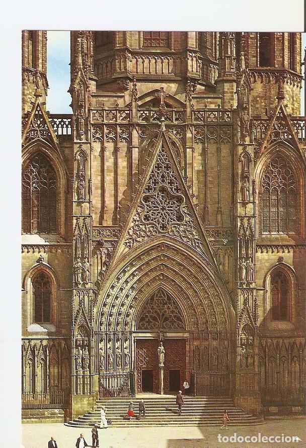 Postkarten: Postal 027846 : Barcelona (Espa&ntilde;a), puerta principal de la Catedral Basilica - Varios