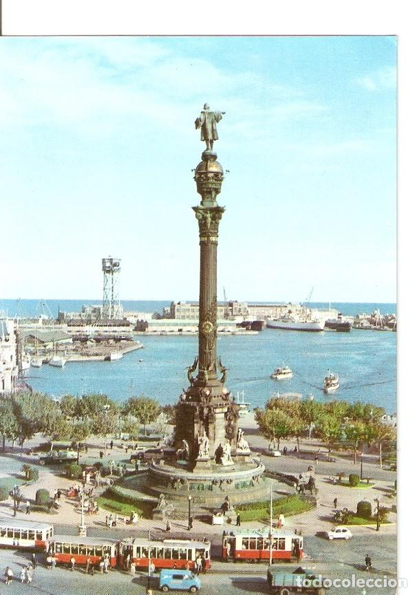 Postkarten: Postal 028496 : Barcelona, Monumento a Colon y detalle parcial del Puerto - Varios