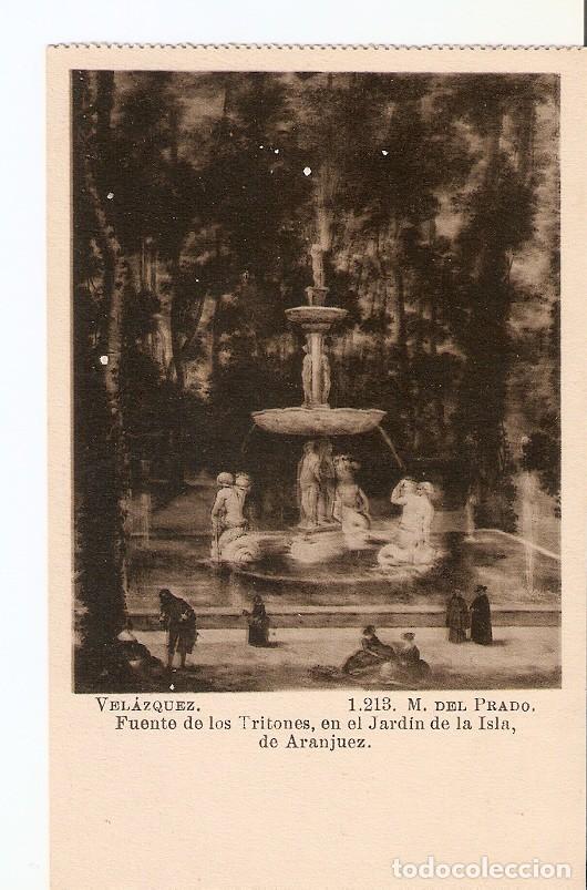 Postkarten: Postal 029026 : Velazquez. Fuente de los Tritones en el Jardin de la Isla de Aranjuez, Museo del Pra