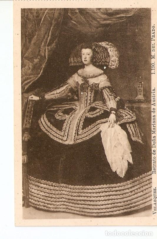 Postales: Postal 029031 : Velazquez. Retrato de Do&ntilde;a Maria de Austria, Museo del Prado - Varios