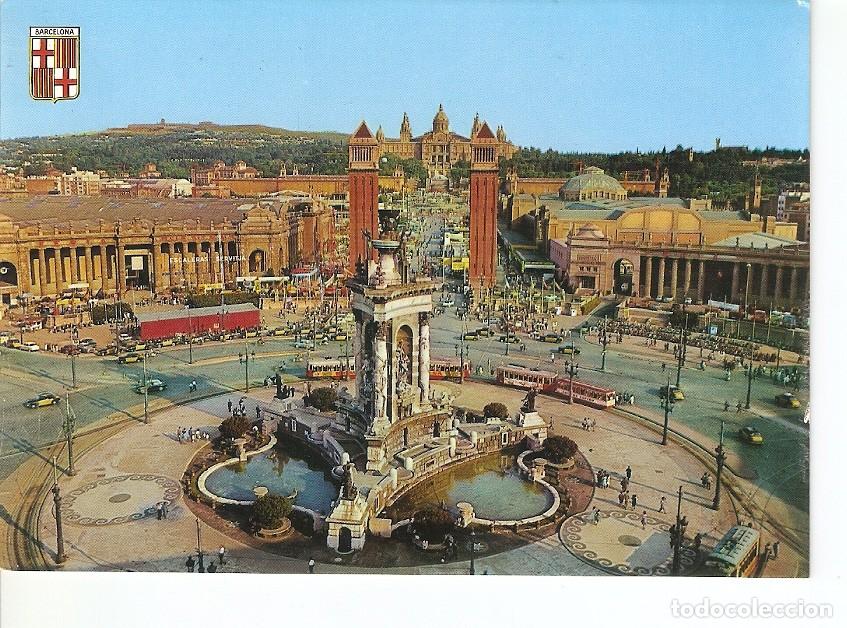 Postales: Postal 028730 : Plaza Espa&ntilde;a - Palacio Nacional, Barcelona - Varios