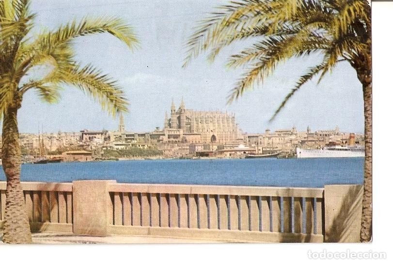 Postais: Postal 028951 : Mallorca (Baleares) Espa&ntilde;a. Palma - La Catedral desde el Paseo Maritimo - Varios