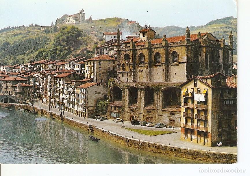 Cartoline: Postal 023586 : Ria e iglesia de Santa Maria (Monumento Nacional) Ondarroa - Vizcaya - Varios
