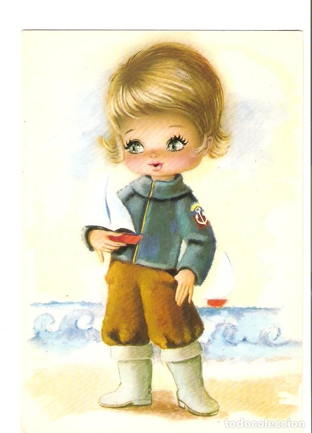 Postais: Postal 025267 : Dibujo ni&ntilde;o con velero - Varios