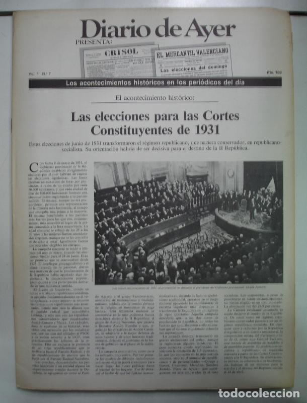 Postales: Diario de Ayer: reproduccion facsimil periodicos epoca entrega numero 7: Crisol - el mercantil valen
