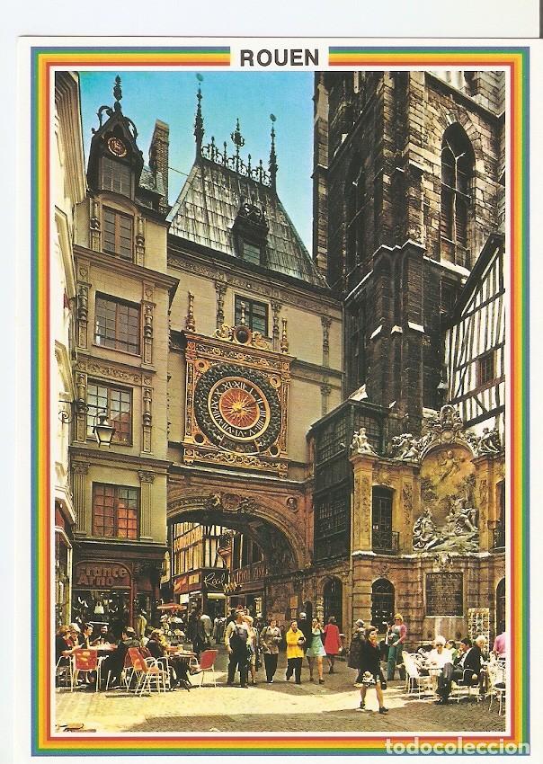 Postais: Postal 029808 : Images de France Rouen. La rue du Gros-Horloge et la fontaine - Varios