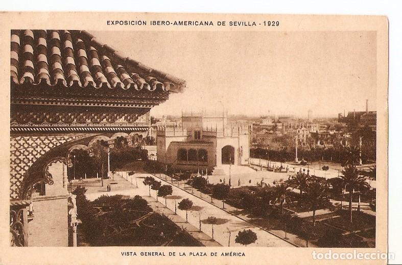 Postais: Postal 030611 : Exposicion Ibero-Americana de Sevilla - 1929. Vista general de la plaza de America -