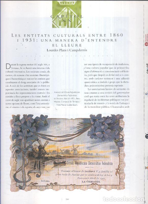 Cartoline: Terrassa capitol XX: Les entitats culturals entre 1860 u 1931: una manera d,entendre el lleure - Lou