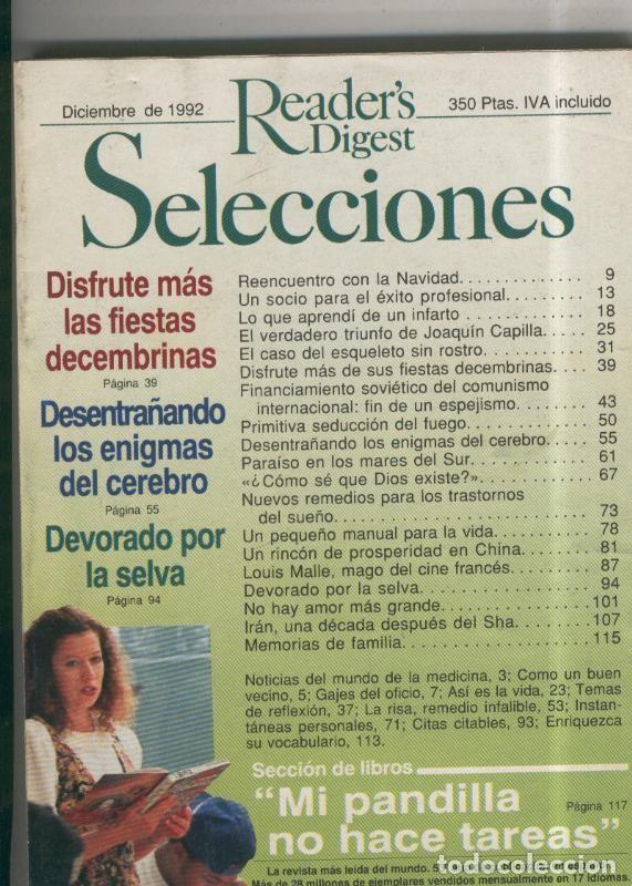 Postales: Selecciones del Readers Digest: 1992 diciembre - Varios