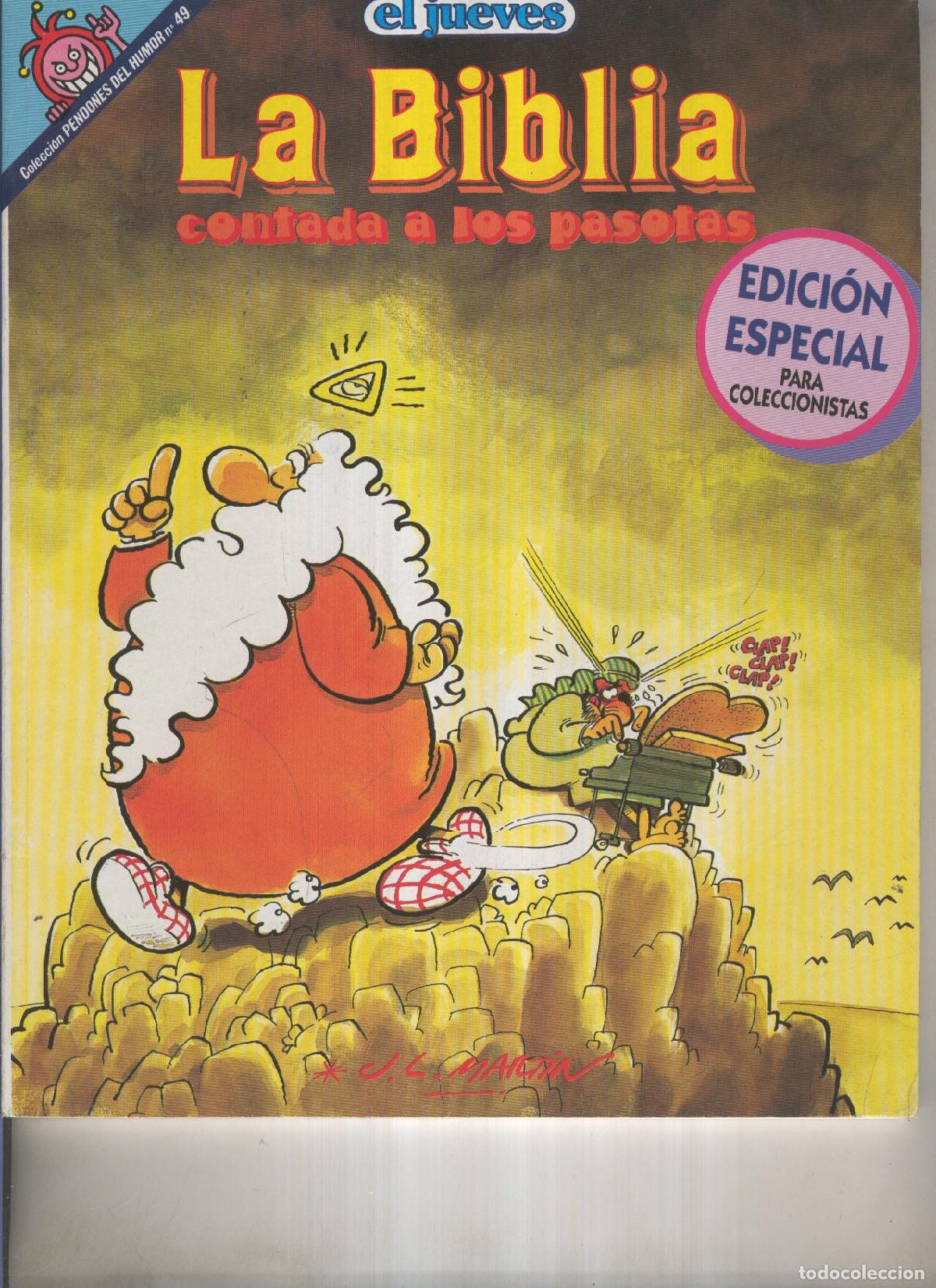 Postales: EL JUEVES: La Biblia contada a los pasotas (numerado 01 en trasera) - J L MARTIN