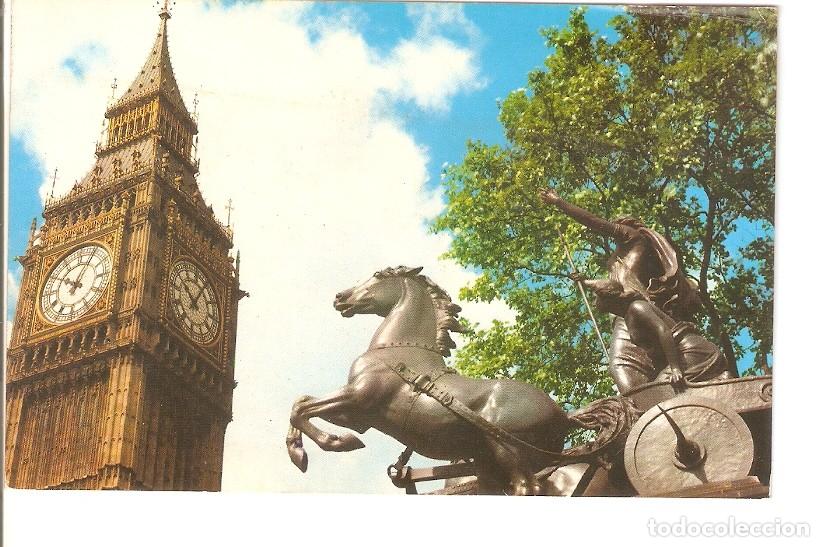 Postais: Postal 034445 : Big Ben and Boadicea Statue London - Varios