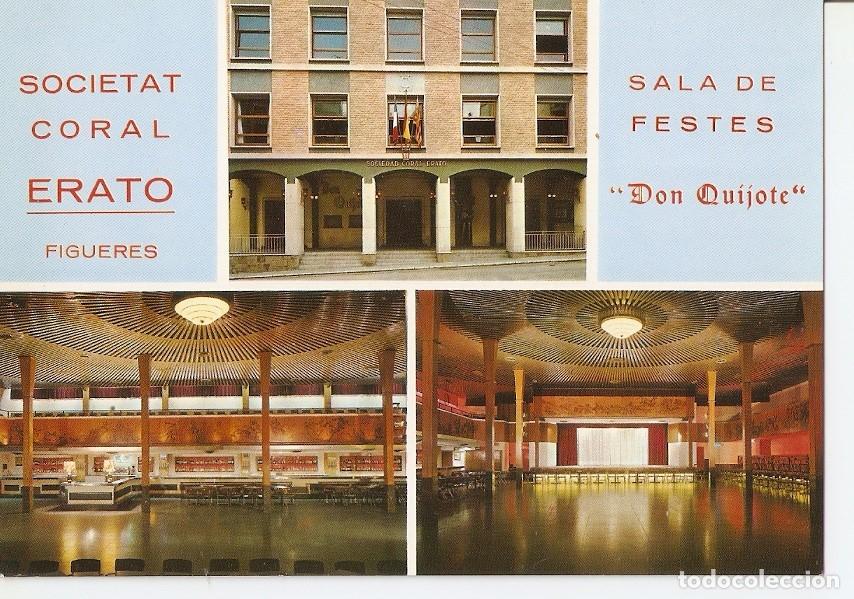 Postales: Postal 035758 : Figueras (Gerona). Fachada Local Social. Sala de fiestas. Barra del bar - Varios