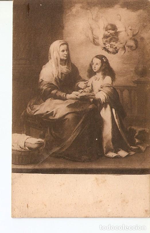 Postales: Postal 036097 : Santa Ana dando leccion a la Virgen Murillo. Museo del Prado - Varios