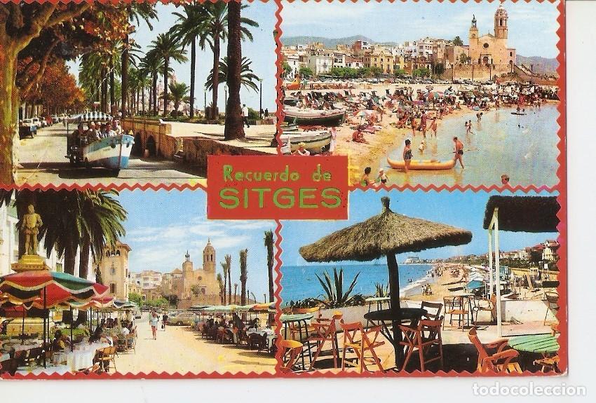 Postkarten: Postal 036724 : Sitges (Playa de Oro). La guapa del mar catalan - Varios