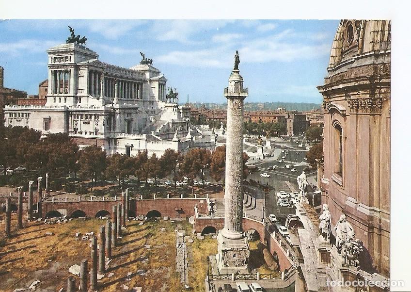 Postkarten: Postal 037224 : Roma. Trajan Column and Forum with Monument to Victor Emmanuel II - Varios