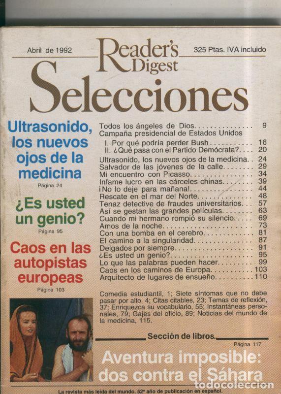 Postales: Selecciones del Readers Digest: 1992 abril - Varios