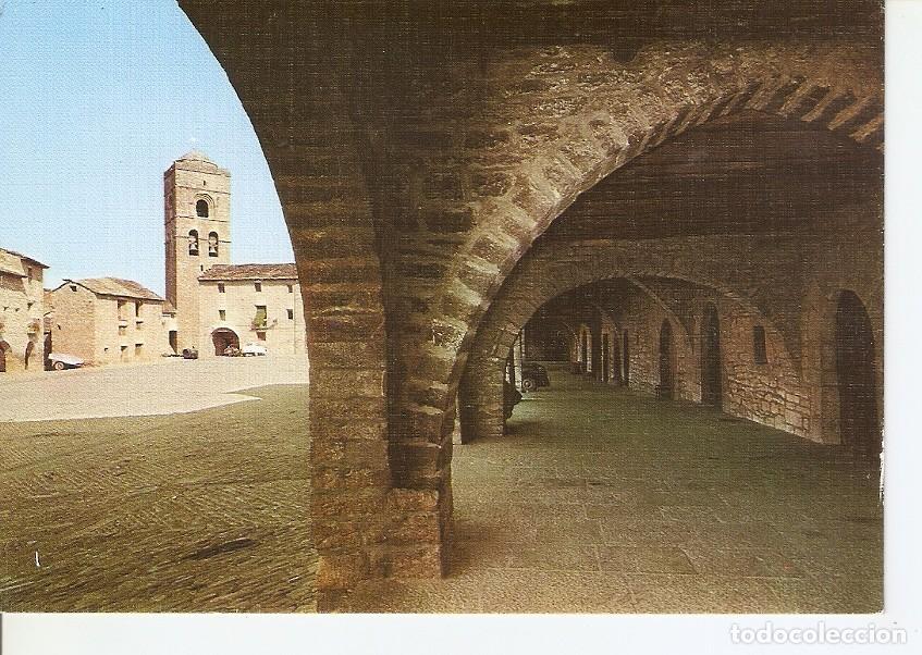 Postales: Postal 041137 : Ainsa (Huesca). Pirineo Aragones. Arcos Plaza Mayor y Torre Parroquial. Siglos XII -
