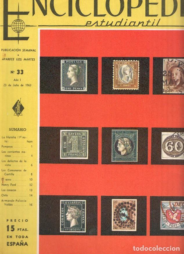 Postais: Enciclopedia Estudiantil numero 033 (1963): Armando Palacio Valdes, Pompeya, Los comuneros de Castil