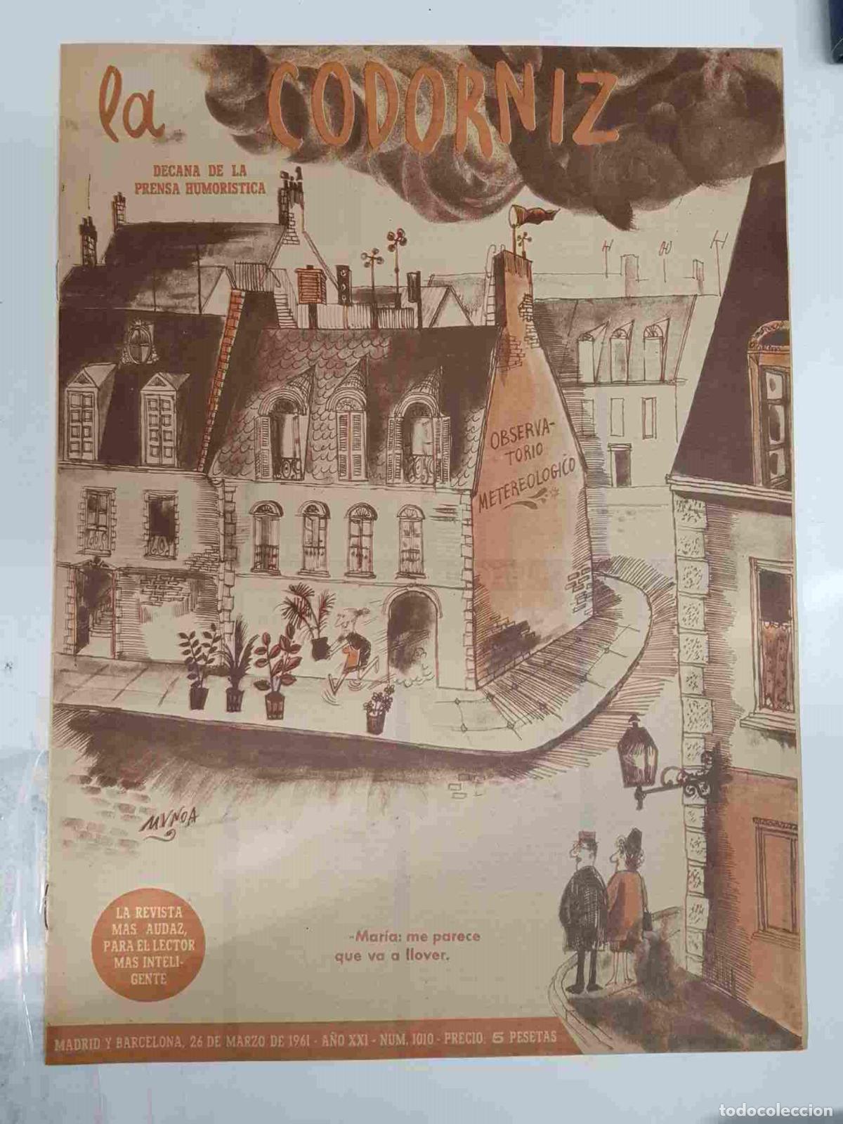 Postales: Revista la Codorniz: num 1010, A&ntilde;o XXI, 26 de marzo de 1961 - Onservatoria Meteorologico