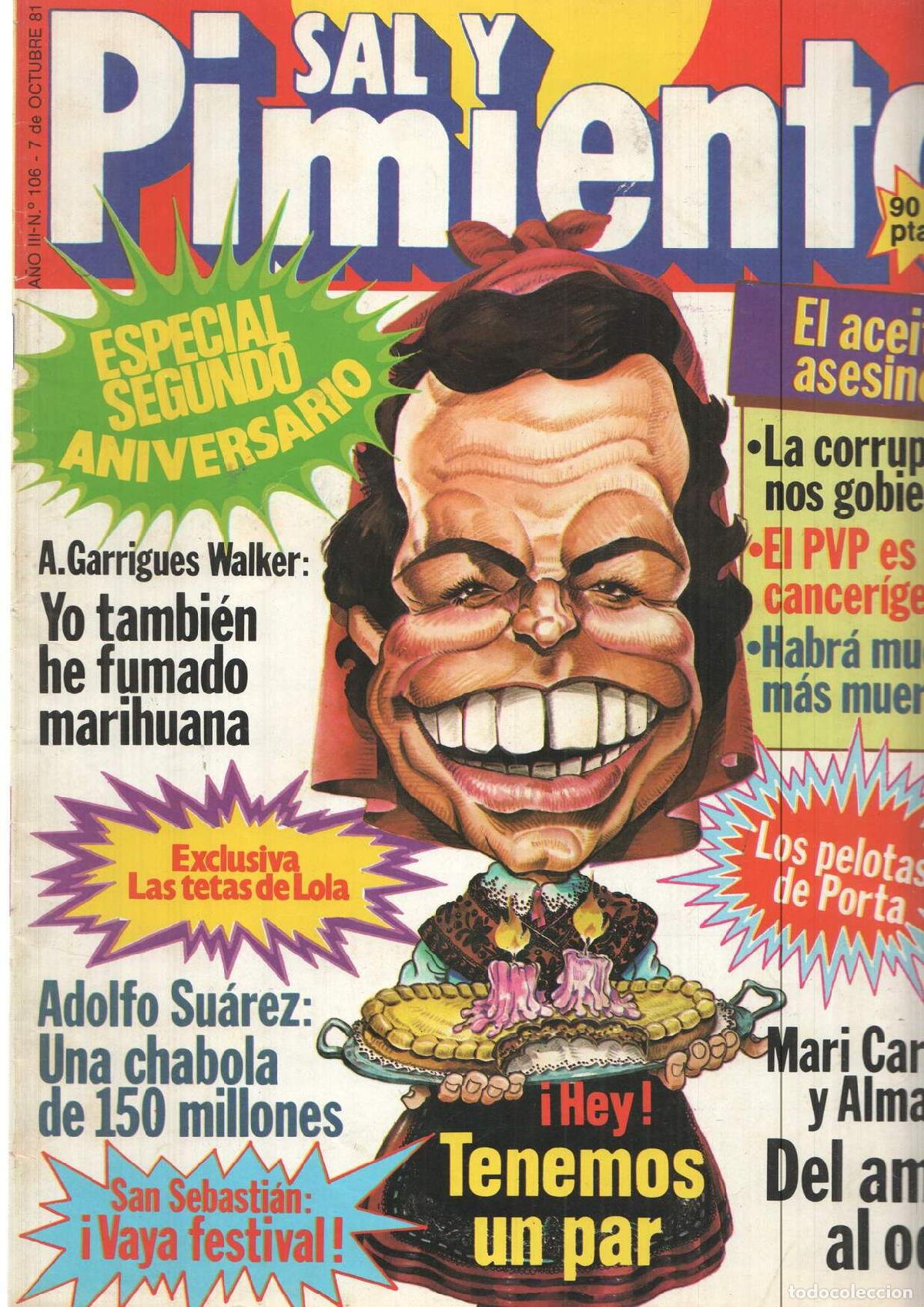 Postkarten: Revista Sal y Pimienta: num 106, a&ntilde;o III - 7 de octubre 81. Exclusiva, las tetas de Lola