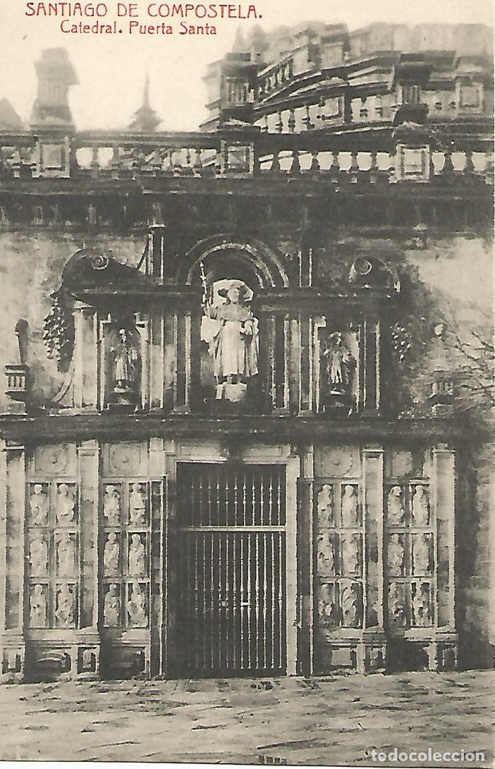 Postales: Postal 50830: SANTIAGO DE COMPOSTELA - Puerta Santa - Catedra - Varios