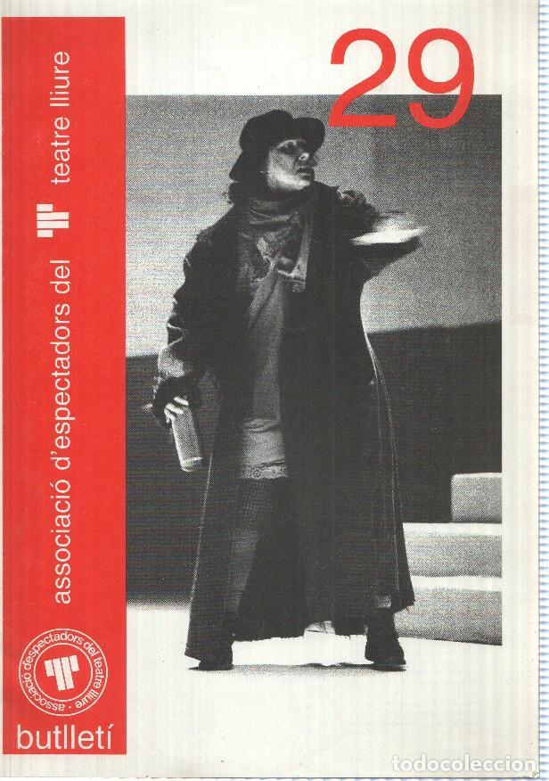 Postales: Butlleti num 29 sept 2002: Associacio despectadors del teatre lliure. Coberta: Carme Sansa a Ronda d