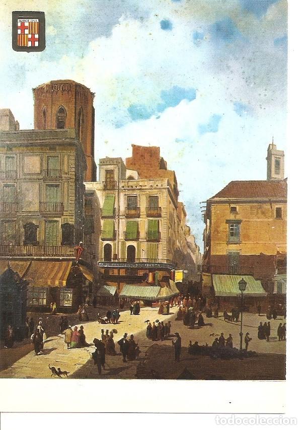 Postkarten: Postal 042958 : Museo de Historia de la Ciudad. Barcelona. El Llano de la Boqueria en 1870 Pintura d