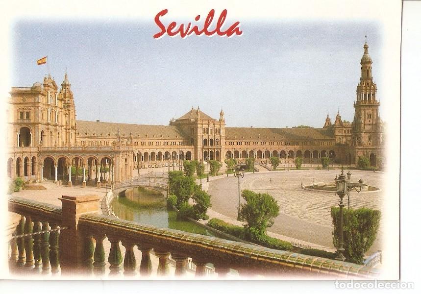 Postcards: Postal 043033 : Sevilla. Parque Ma; Luisa. Plaza de Espa&ntilde;a. Vista parcial - Varios