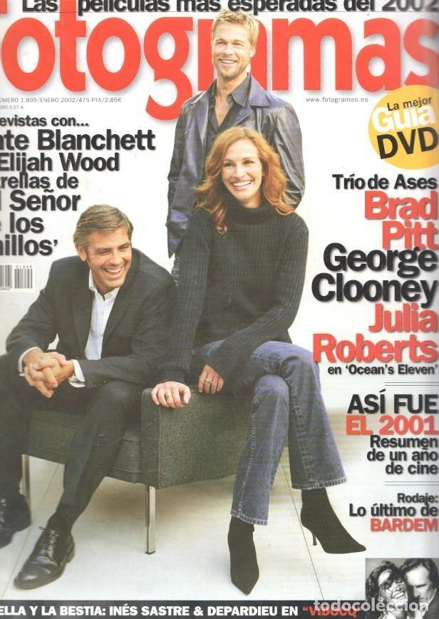 Cartes Postales: Fotogramas numero 1899, enero 2002: Trio de ases: Brad Pitt, George Clooney y - varios