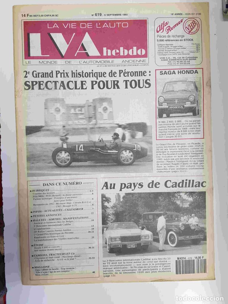 Postales: Revista, Magazine: La Vie de l'Auto LVA hebdo num 619, 9 septembre 1993 - 2e Grand Prix historique