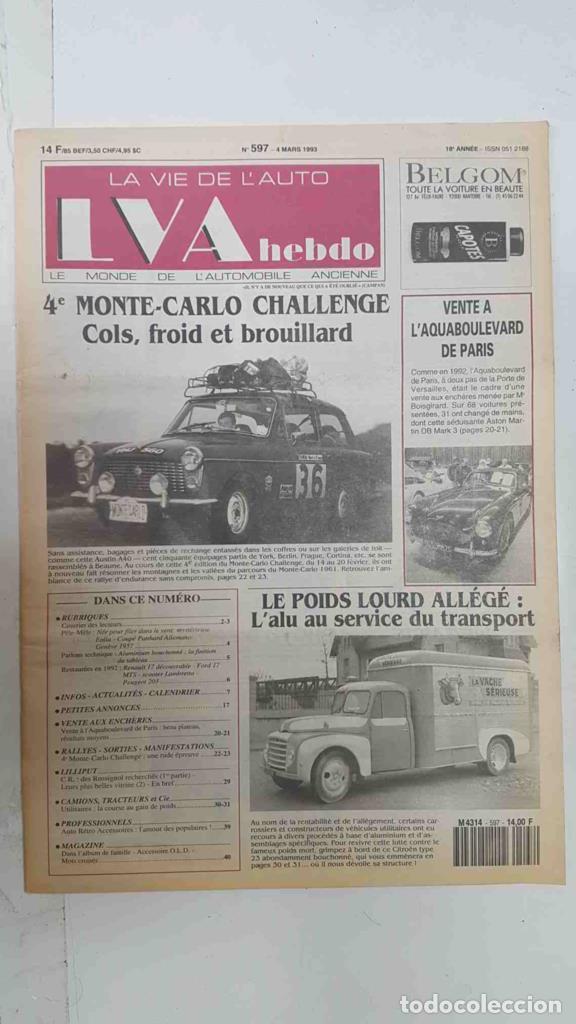 Postales: Revista, Magazine: La Vie de l'Auto LVA Hebdo num 597, 4 mars 1993. 4e Monte- Carlo challenge Cols,