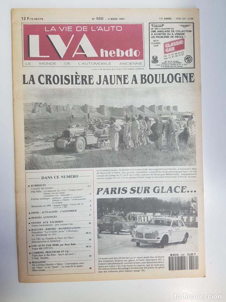Postales: Revista, Magazine: La Vie de l'Auto LVA Hebdo num 550, 5 mars 1992 - La croisiere jaune a Bolougne -