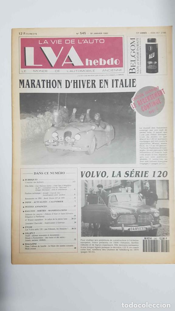 Postales: Revista, Magazine: La Vie de l'Auto LVA Hebdo num 545, 30 janvier 1992 - Marathon d'hiver en Italie