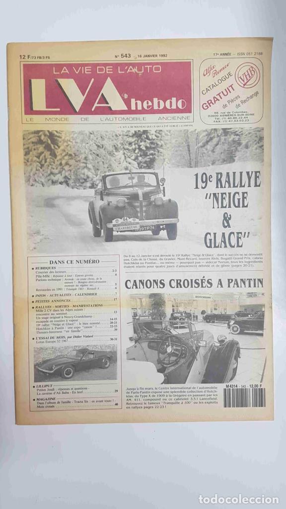 Postales: Revista, Magazine: La Vie de l'Auto LVA Hebdo num 543, 16 janvier 1992 - 19e Rallye neige & Glace -