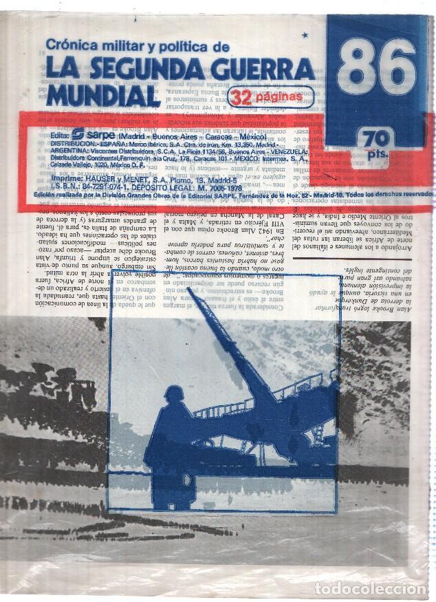 Postales: Fasciculo: Cronica Militar y Politica de LA SEGUNDA GUERRA MUNDIAL: Numero 086 (Sarpe 1978) - VARIOS