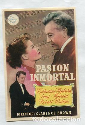 Cartes Postales: Programas de Cine: Pasion Inmortal con Katharine Herbun y Paul Henreid - Varios