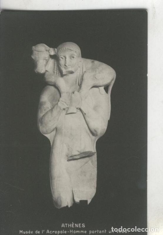 Postcards: Postal : Athenes: Homme portant un veau-Musse de L,Acropolis - Varios
