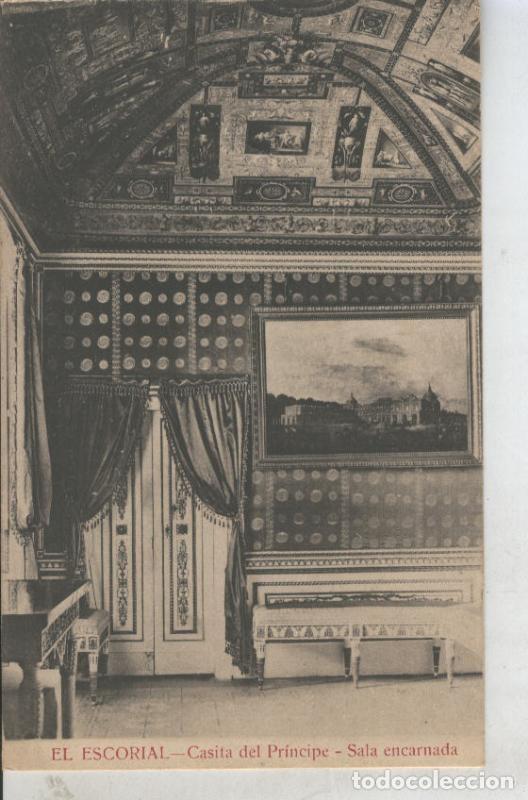 Cartoline: Postal 010823: Sala encarnada de la casita del Principe en El Escorial, Madrid - Varios