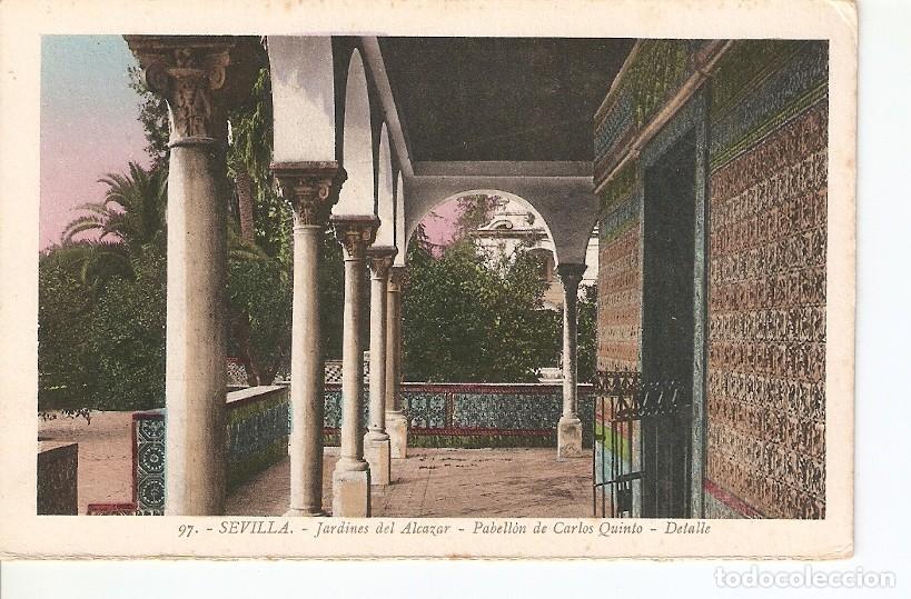 Postcards: Postal 027448 : Sevilla. Jardines del Alcazar - Pabellon de Carlos Quinto - Varios