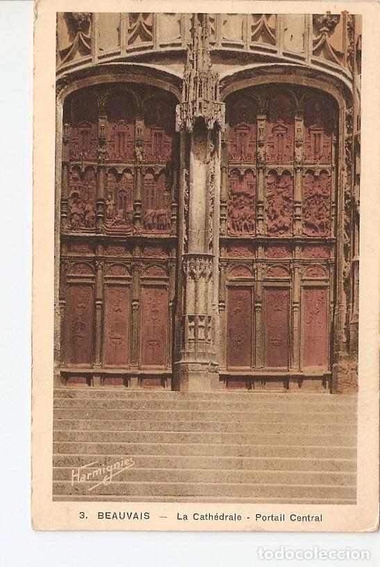 Postkarten: Postal 027380 : Beauvais - La Cathedrale. Portail Central. Harmignies - Varios