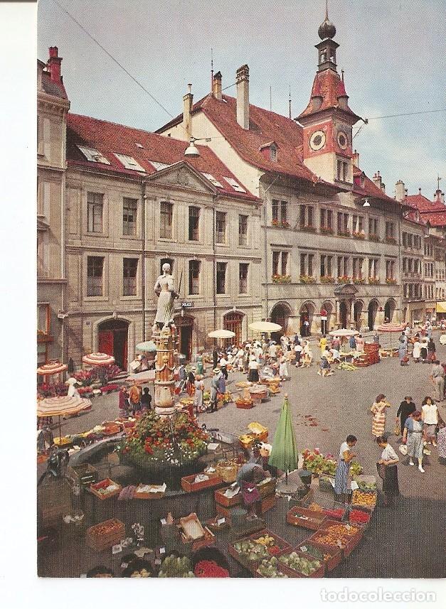 Postkarten: Postal 028037 : Lausanne - Marche, Place Palud et H&ocirc;tel de Ville - Varios