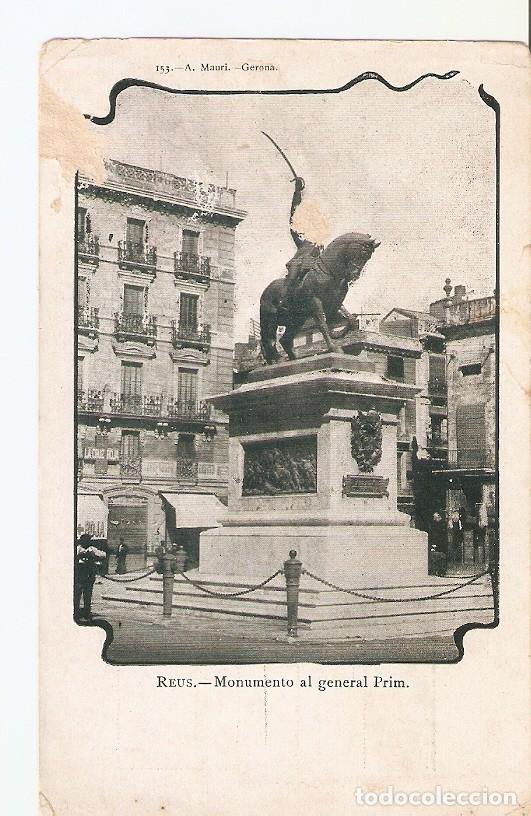 Postcards: Postal 029230 : Reus - monumento al general Prim. A. Mauri - Gerona - Varios