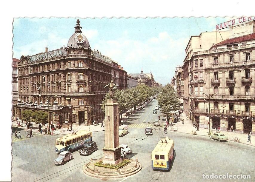 Postais: Postal 023672 : Monumento a Lopez de Haro y Gran Via. Bilbao - Varios