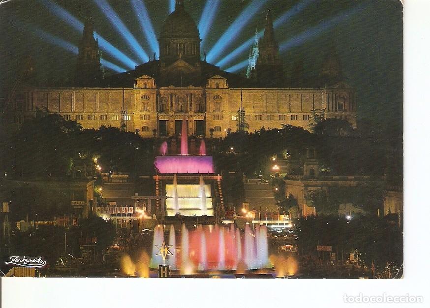 Cartes Postales: Postal 024134 : Parque de Montjuich Palacio Nacional del Arte y fuente Monumental - Barcelona - Vari