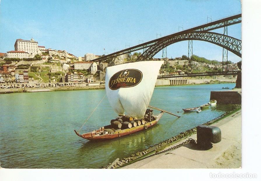 Postcards: Postal 024183 : Barco Rabelo e vista parcial da cidade. Porto - Portugal. Buen estado general - Vari